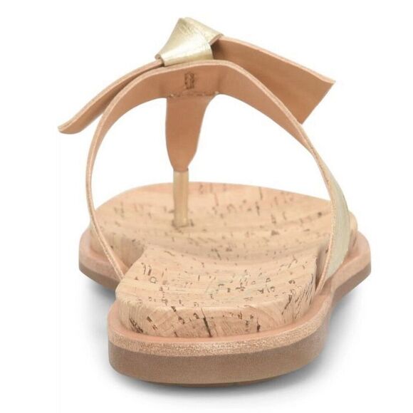 Kork-Ease Blake Metallic Leather Sandal Women’s 7 Light Gold Platino Thongs Cork - Picture 2 of 9